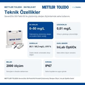 METTLER TOLEDO Seven2Go S9-Field-Kit Portatif Çözünmüş Oksijen Ölçer | InLab OptiOx Dahil