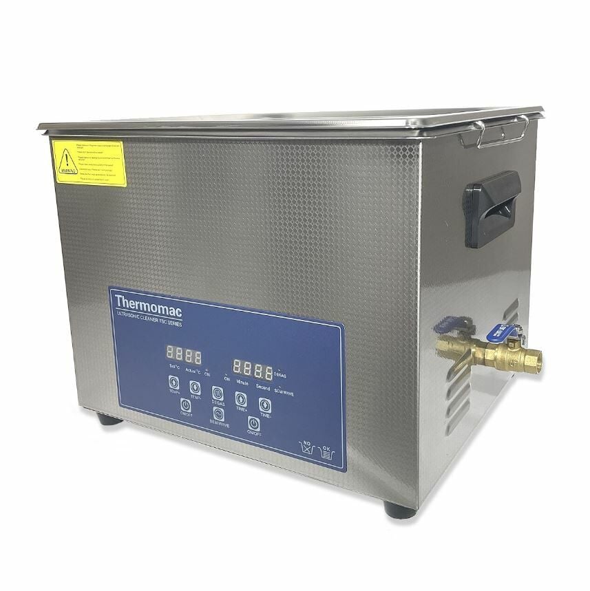 THERMOMAC TSC 15D Ultrasonik Su Banyosu | 15 Litre | 80 °C + TEMİZLEME SOLÜSYONU 5 LİTRE
