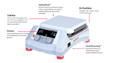 OHAUS Guardian® 5000 Isıtıcılı Manyetik Karıştırcı  +5... 500 °C | 60... 1600 rpm | 15 L | 18 x 18 cm