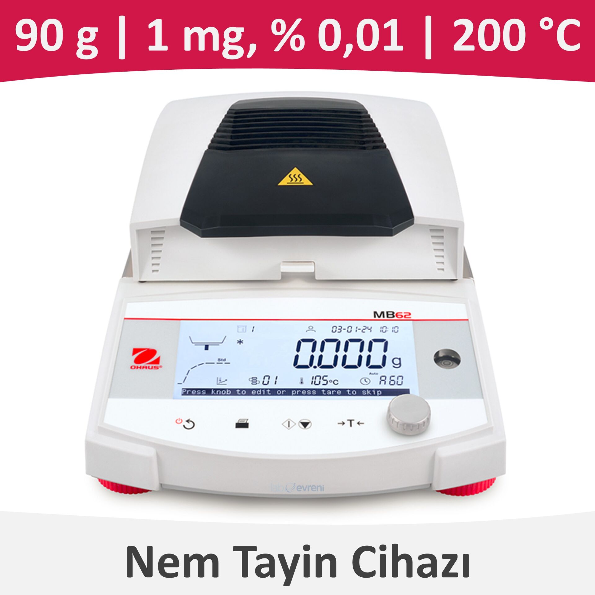 OHAUS MB 62 Nem Tayin Cihazı 90 gr | 200 °C | 0.001 gr