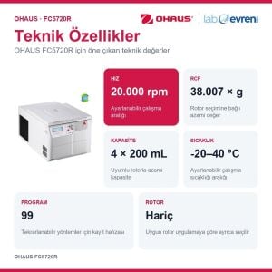 OHAUS FC5720R Frontier 5000 Multi Pro Santrifüj | 20.000 rpm | Rotor Hariç