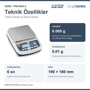 KERN PFB 6000-2 Hassas Terazi | 6.000 g | 0,01 g