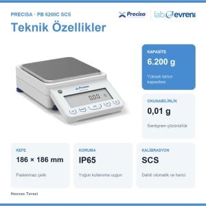 PRECİSA PB 6200C SCS Hassas Terazi | 6.200 g | 0,01 g