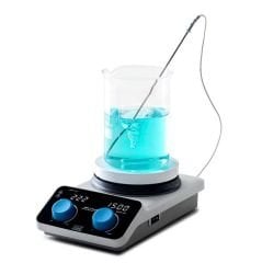 VELP AREX 5 Dijital Isıtıcılı Manyetik Karıştırıcı | PT100 Probu, Çubuk ve Kelepçe İle | 50... 1500 Rpm | 20 Litre | RT+... 310 °C