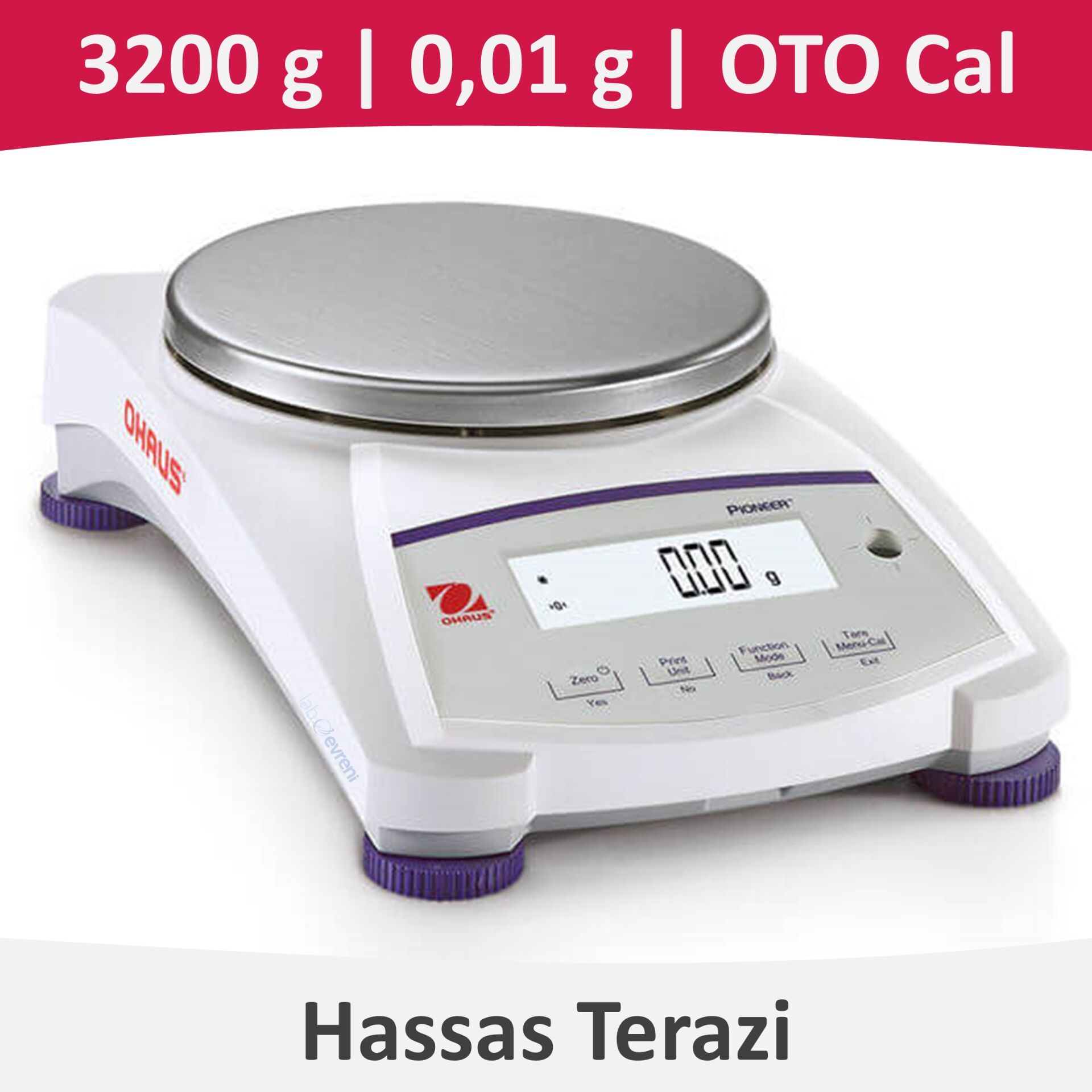 Ohaus PJX 3202 Hassas Terazi 3.200 gr|0,01 gr | 180mm (InCal™ - Yarı Otomatik)
