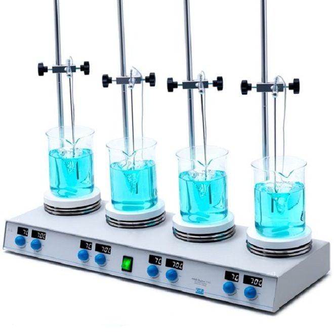 VELP AM4 Digital PRO Çoklu Isıtıcılı Manyetik Karıştırıcı | 1500 Rpm | 4 X 20 Litre | 370 °C