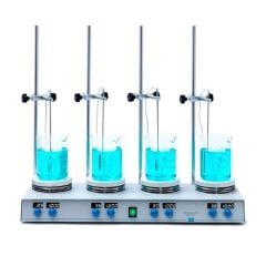 VELP AM4 Digital PRO Çoklu Isıtıcılı Manyetik Karıştırıcı | 1500 Rpm | 4 X 20 Litre | 370 °C