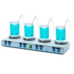 VELP AM4 Digital PRO Çoklu Isıtıcılı Manyetik Karıştırıcı | 1500 Rpm | 4 X 20 Litre | 370 °C