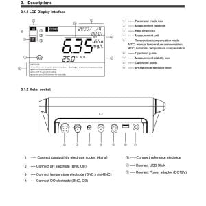 DLAB DPCD100 Masa Tipi Ölçüm Cihazı | pH, ORP, İletkenlik, TDS, Tuzluluk, Direnç, Çözünmüş Oksijen, Sıcaklık