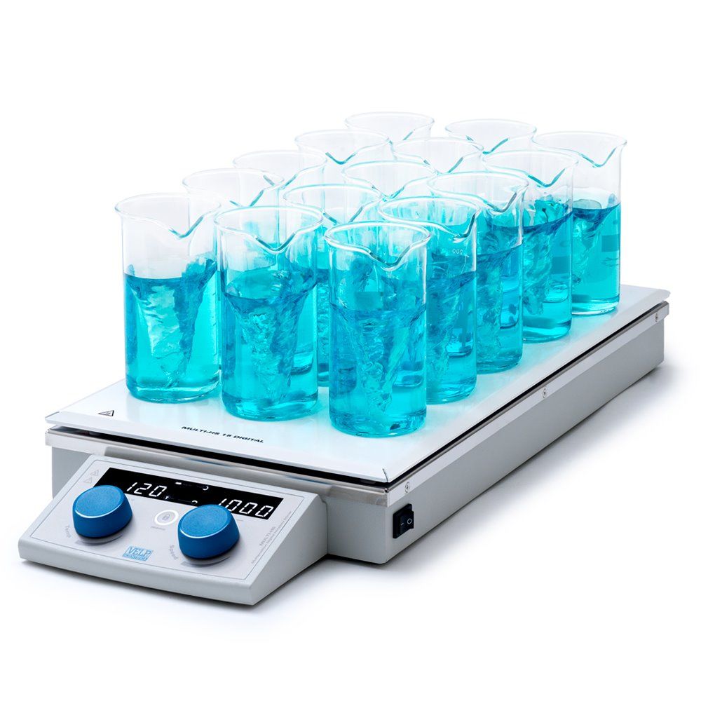 VELP Multi-HS 15 Dijital Çoklu Isıtıcılı Manyetik Karıştırıcı | 1000 Rpm | 120 °C | 15 X 250 mL
