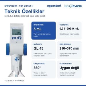 EPPENDORF Top Buret H 4965000025 Şişe Üstü Büret | 5 mL/tur