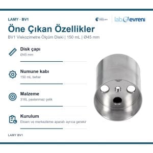 LAMY BV1 Viskozimetre Ölçüm Diski | 150 mL | Ø45 mm