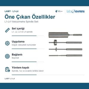 LAMY L1-L4 Viskozimetre Spindle Seti