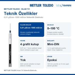 METTLER TOLEDO InLab 731 İletkenlik Elektrodu | 0,01 µS/cm–1000 mS/cm