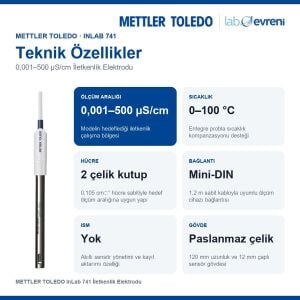 METTLER TOLEDO InLab 741 İletkenlik Elektrodu | 0,001–500 µS/cm