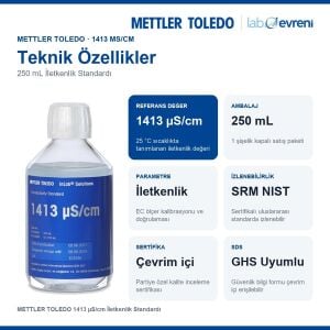 METTLER TOLEDO 1413 µS/cm İletkenlik Standardı | 250 mL