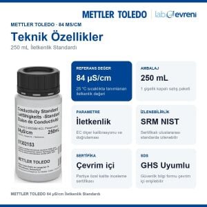 METTLER TOLEDO 84 µS/cm İletkenlik Standardı | 250 mL