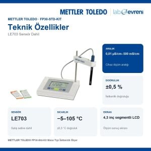 METTLER TOLEDO FP30-Std-Kit Masa Tipi İletkenlik Ölçer | LE703 Dahil