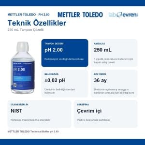 METTLER TOLEDO Technical Buffer pH 2.00 Tampon Çözelti | 250 mL