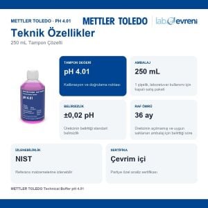 METTLER TOLEDO Technical Buffer pH 4.01 Tampon Çözelti | 250 mL
