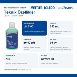 METTLER TOLEDO Technical Buffer pH 7.00 Tampon Çözelti | 250 mL