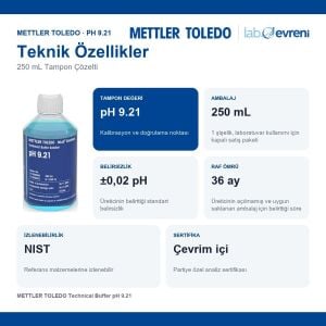METTLER TOLEDO Technical Buffer pH 9.21 Tampon Çözelti | 250 mL