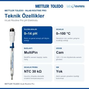 METTLER TOLEDO InLab Routine Pro pH Elektrodu | 0–14 pH | MultiPin