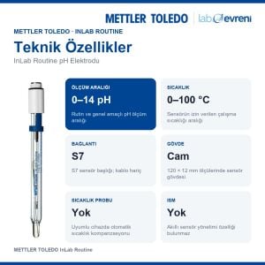 METTLER TOLEDO InLab Routine pH Elektrodu | 0–14 pH | S7
