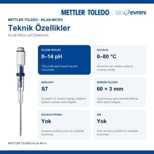 METTLER TOLEDO InLab Micro pH Elektrodu | 0–14 pH | S7
