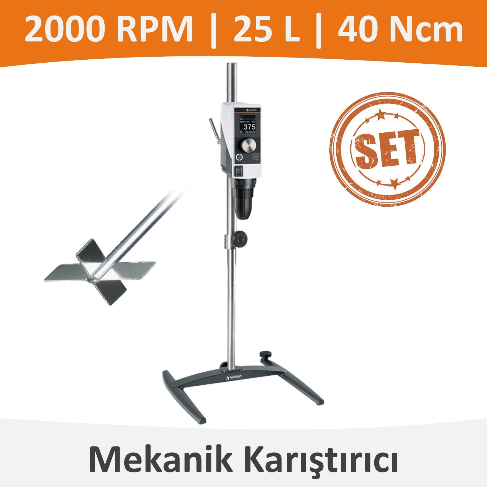 Heidolph Hei-TORQUE Core Mekanik Karıştırıcı | Ekonomik Set