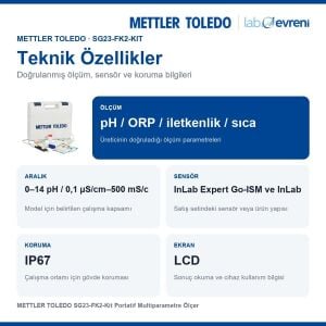 METTLER TOLEDO SG23-FK2-Kit Portatif Multiparametre Ölçer | InLab Expert Go-ISM ve InLab 738-ISM Dahil