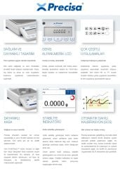 Precisa PB 1200C SCS Hassas Terazi | 1200 g | 0,01 g | 186x186 mm | Oto CAL | Türkçe Menü