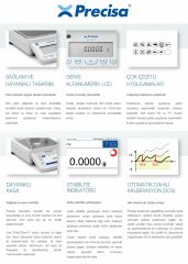 Precisa PB 2200C SCS Hassas Terazi | 2200 g | 0,01 g | 186x186 mm | Oto CAL | Türkçe Menü