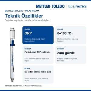 METTLER TOLEDO InLab Redox ORP Elektrodu | S7 | 0–100 °C