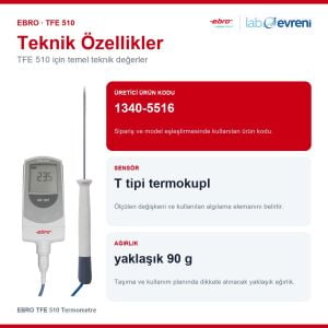 EBRO TFE 510 Termometre | TFE 510 + TPE 400 Kablolu Problu
