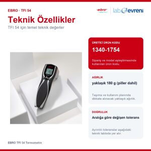 EBRO TFI 54 Termometre | Kızılötesi IP 54 Korumalı -60 °C ... +550 °C