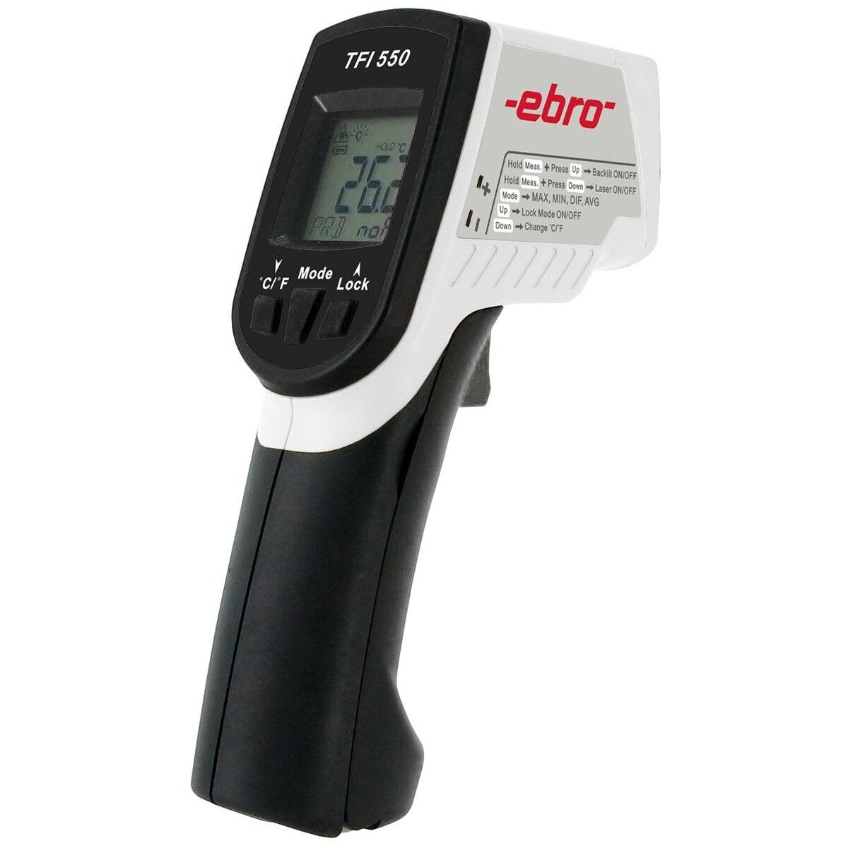 EBRO TFI 550 Termometre | Kızılötesi + Harici Prob Bağlama -60 °C ... +550 °C