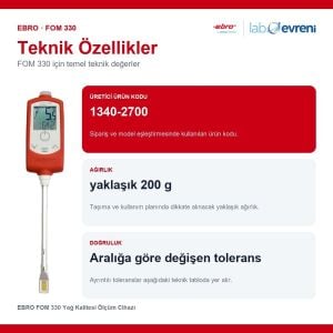 EBRO FOM 330 Yağ Kalitesi Ölçüm Cihazı | Kızartma Yağı Kontrol Cihazı