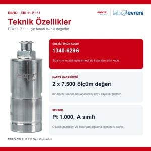 EBRO EBI 11 P 111 Veri Kaydedici | Sıcaklık Basınç Kaydedici 0 °C ... +150 °C / 1 mbar...10000 mbar