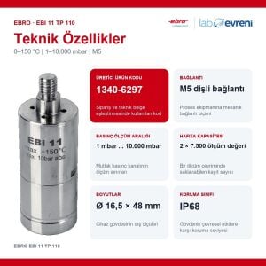 EBRO EBI 11 TP 110 Veri Kaydedici | 0–150 °C | 1–10.000 mbar | M5