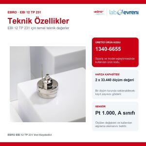 EBRO EBI 12 TP 231 Veri Kaydedici | Sıcaklık Basınç Kaydedici 0 °C ... +150 °C / 1 mbar...4000 mbar