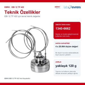 EBRO EBI 12 TP 422 Veri Kaydedici | Sıcaklık Basınç Kaydedici 0 °C ... +150 °C / 1 mbar...4000 mbar