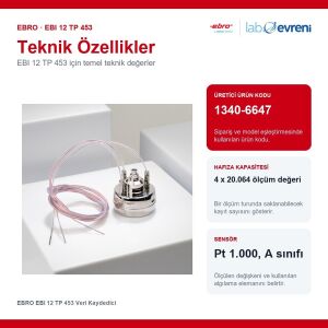 EBRO EBI 12 TP 453 Veri Kaydedici | Sıcaklık Basınç Kaydedici 0 °C ... +150 °C / 1 mbar...4000 mbar
