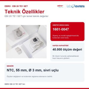 EBRO EBI 20 TE1 SET Set | Sıcaklık Kaydedici Set -30 °C ... +70°C Harici Problu