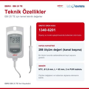 EBRO EBI 25 TE Veri Kaydedici | Sıcaklık Kaydedici 40 °C ... +85 °C