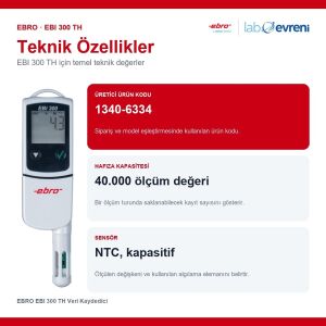 EBRO EBI 300 TH Veri Kaydedici | Sıcaklık-Nem Kaydedici -30 °C … +70 °C / 0% RH … 100% RH