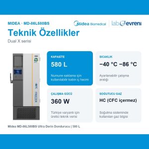 Midea MD-86L580BS Ultra Derin Dondurucu | 580 L
