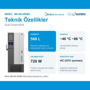 Midea MD-86L568BS Ultra Derin Dondurucu | 568 L