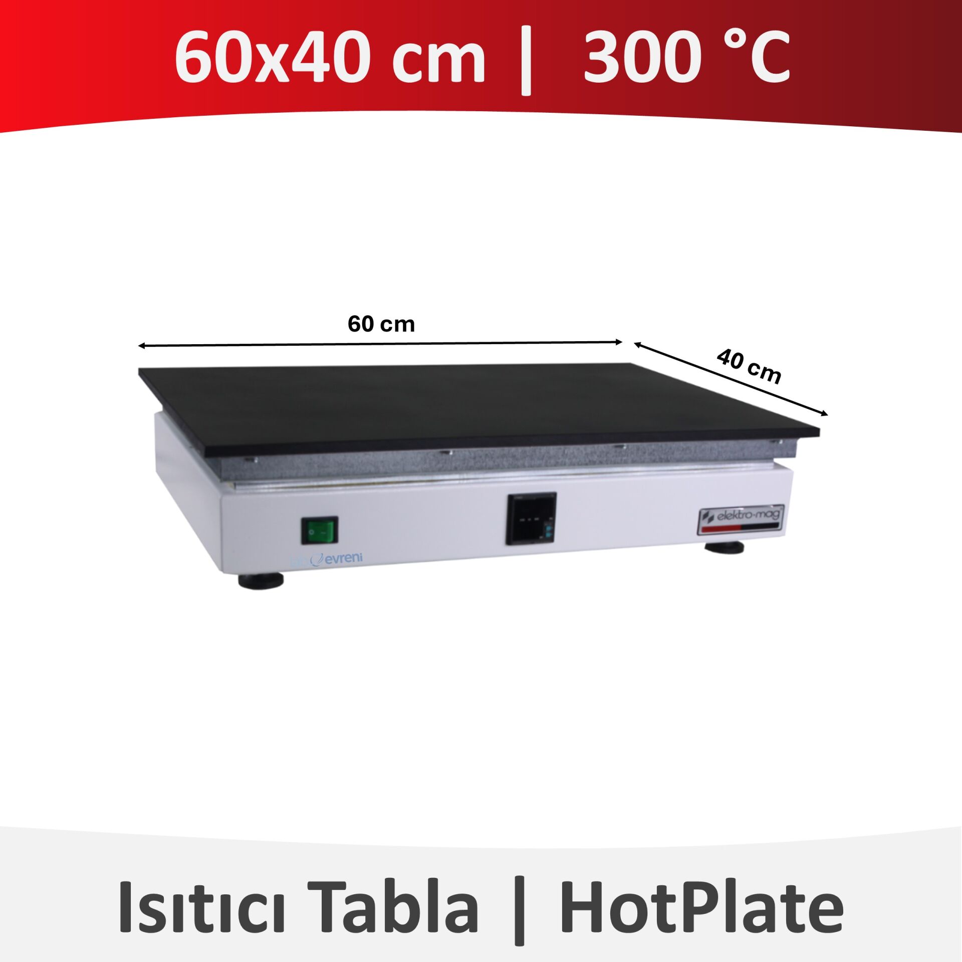 ELEKTROMAG M 4060 Isıtıcı Tabla (Hot Plate) 40x60 cm / 300 °C