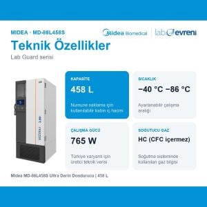 Midea MD-86L458S Ultra Derin Dondurucu | 458 L